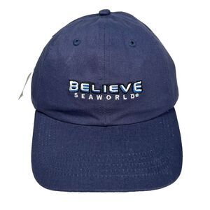 Believe Seaworld‎ Baseball Cap Hat Blue Strap Back Adjustable